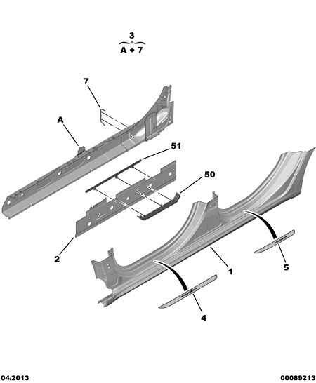 UNDERBODY AND SIDEMEMBER for Peugeot 508 508