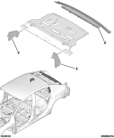REAR BACK-REST PANEL AND SOUND PROOF for Peugeot 508 508
