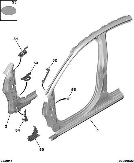 FRONT ENTRANCE POST AND COWL SIDE for Peugeot 508 508
