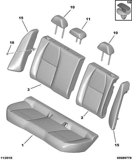 PADDING AND REAR SEAT COVER pre Peugeot 508 508