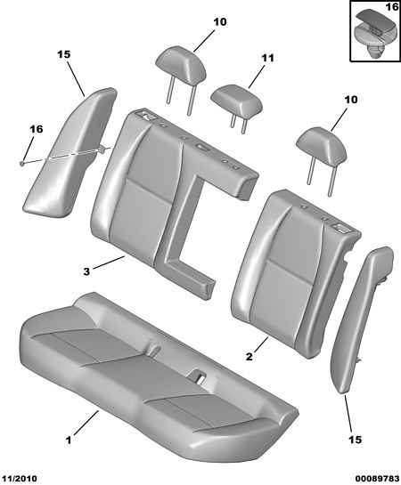 PADDING AND REAR SEAT COVER za Peugeot 508 508