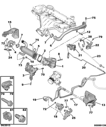 GAS RECYCLING CIRCUIT for Peugeot 508 508