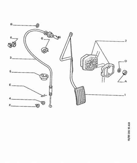 ACCELERATOR CABLE AND PEDAL por Peugeot 205 205
