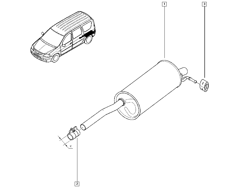 Exhaust system для Renault Logan Logan Sandero I