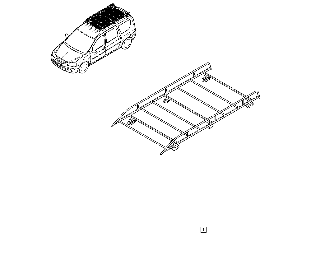 Roof rack bar для Renault Logan Logan Sandero I