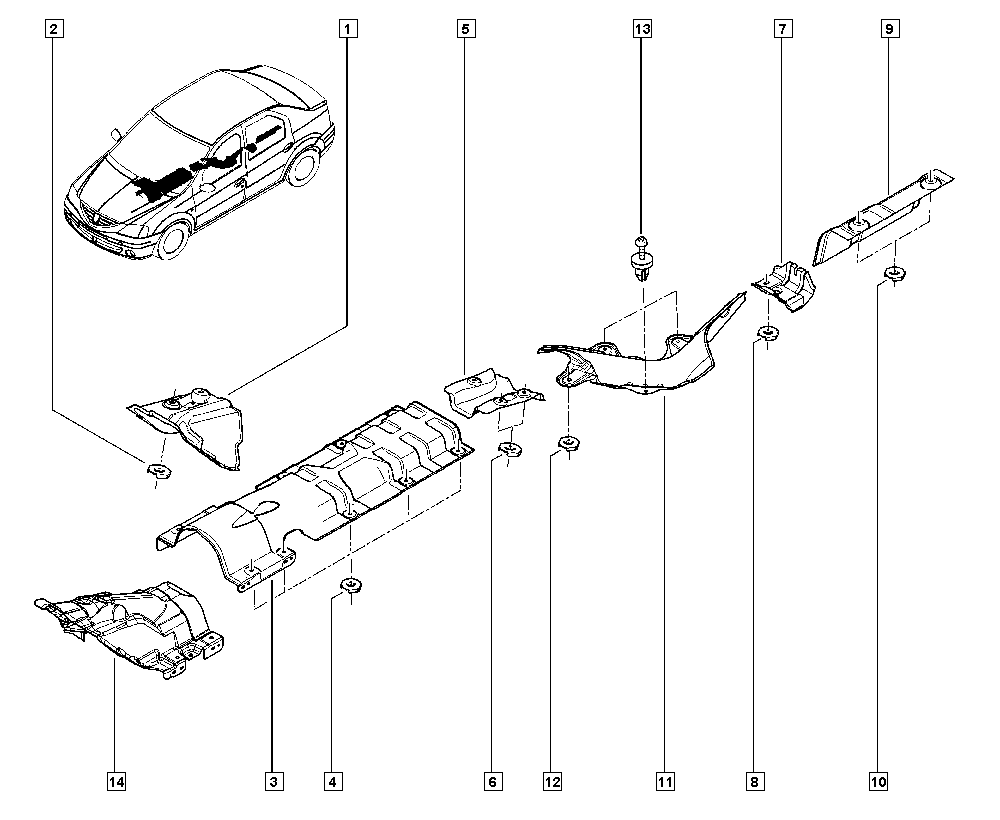 Exhaust system for Renault Logan Logan Sandero I