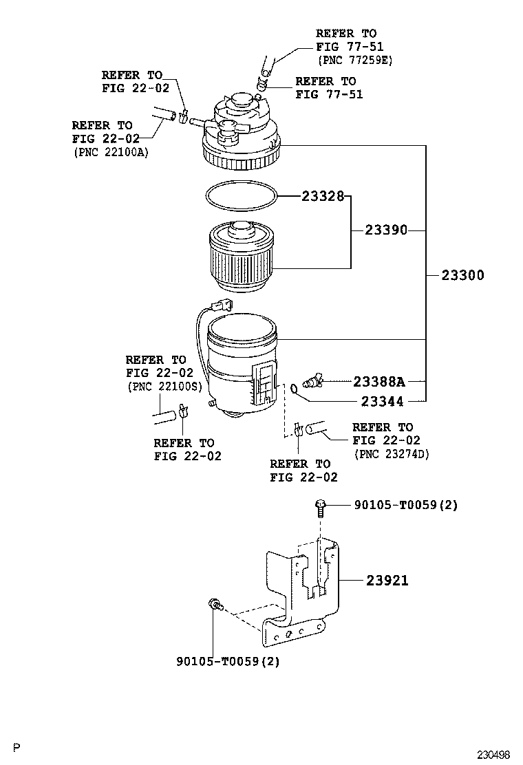 FUEL FILTER TOYOTA HILUX [KUN2,35] (EUROPE)