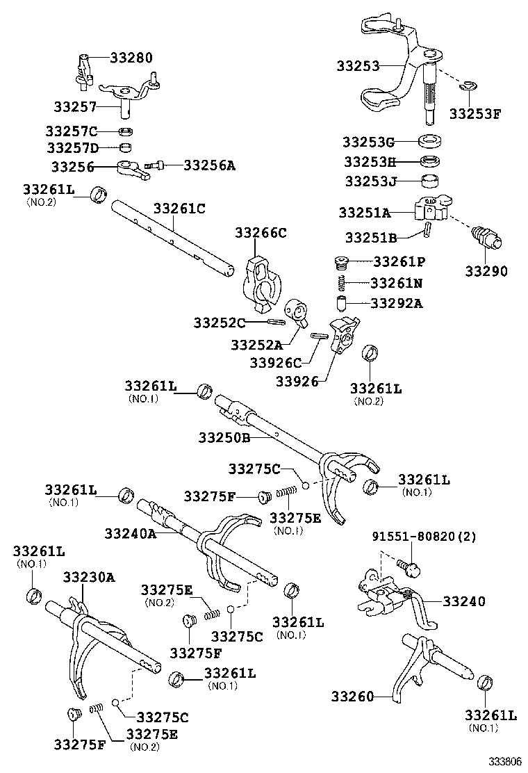 GEAR SHIFT FORK & LEVER SHAFT (MTM) TOYOTA IQ [KGJ10,NGJ10,NUJ10] (EUROPE)
