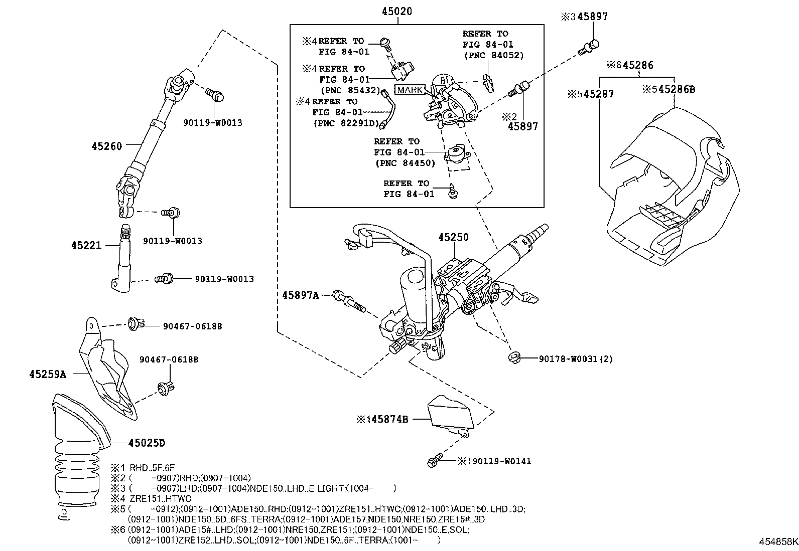STEERING COLUMN & SHAFT TOYOTA AURIS [ADE15,NDE150,NRE150,ZRE15