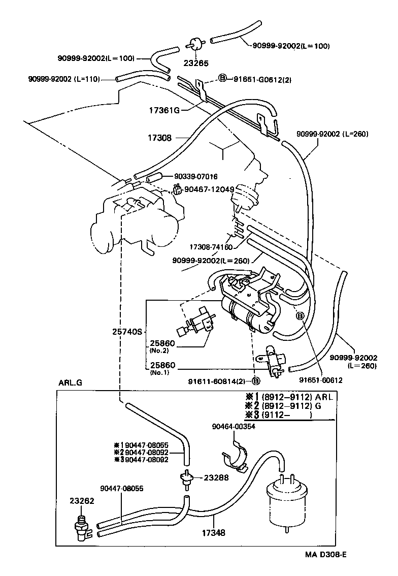 VACUUM PIPING[ (89129311)3SGE ] TOYOTA MR2 [SW20] (EUROPE)