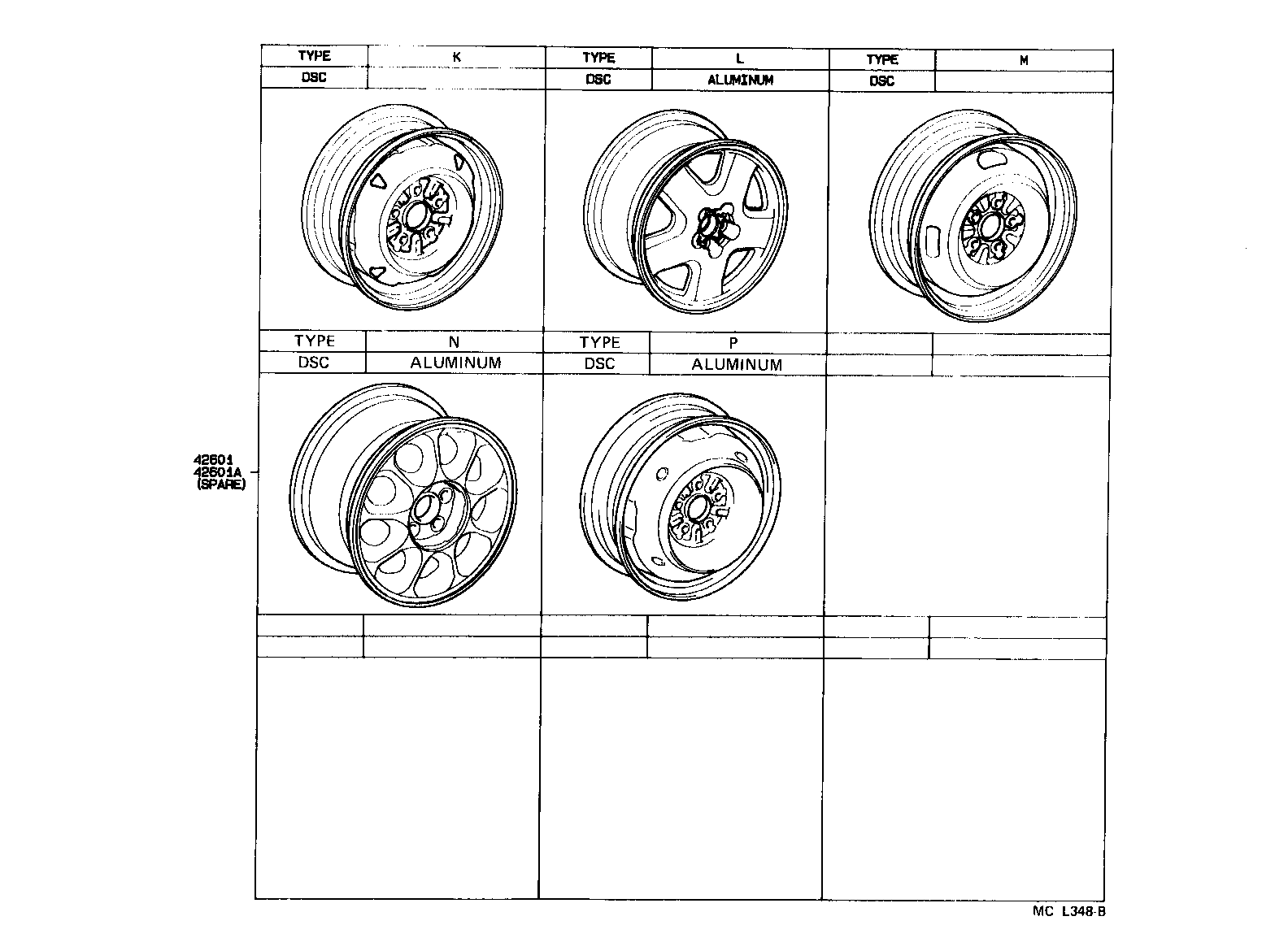 DISC WHEEL & WHEEL CAP[ ILLUST NO. 2 OF 3(8909- ) ] TOYOTA CELICA