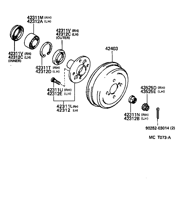 REAR AXLE SHAFT & HUB[ ILLUST NO. 2 OF 2(9704 )AE115 ] TOYOTA COROLLA