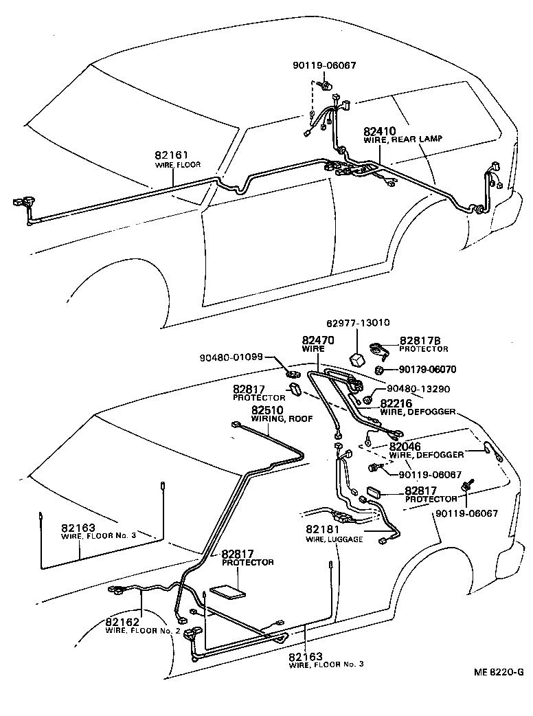 WIRING & CLAMP[ (7908 )DV,WG ] TOYOTA COROLLA [KE70,AE71,TE7,CE70