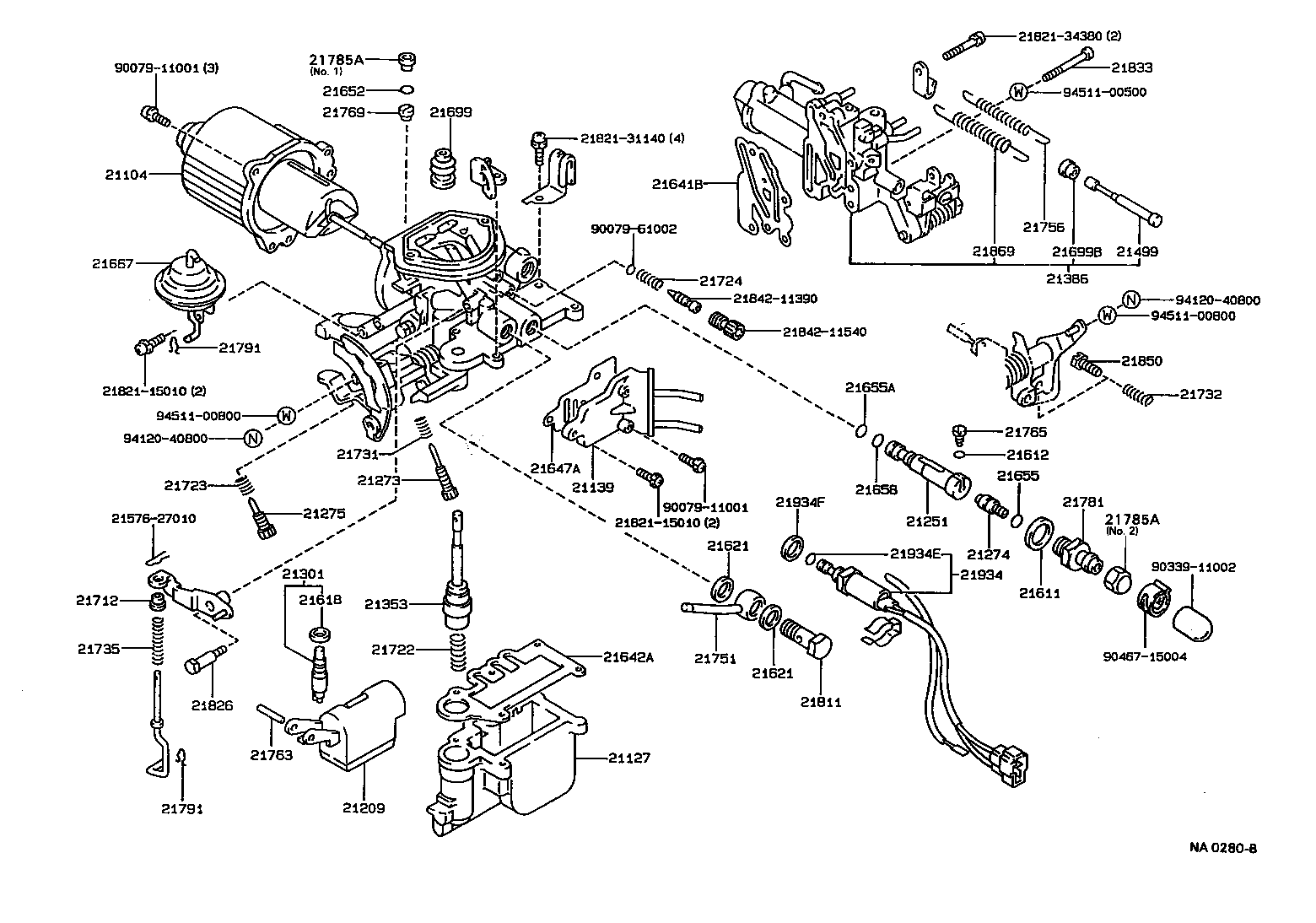 CARBURETOR[ (87058908)2E ] TOYOTA COROLLA [EE90,AE92,CE90] (EUROPE)