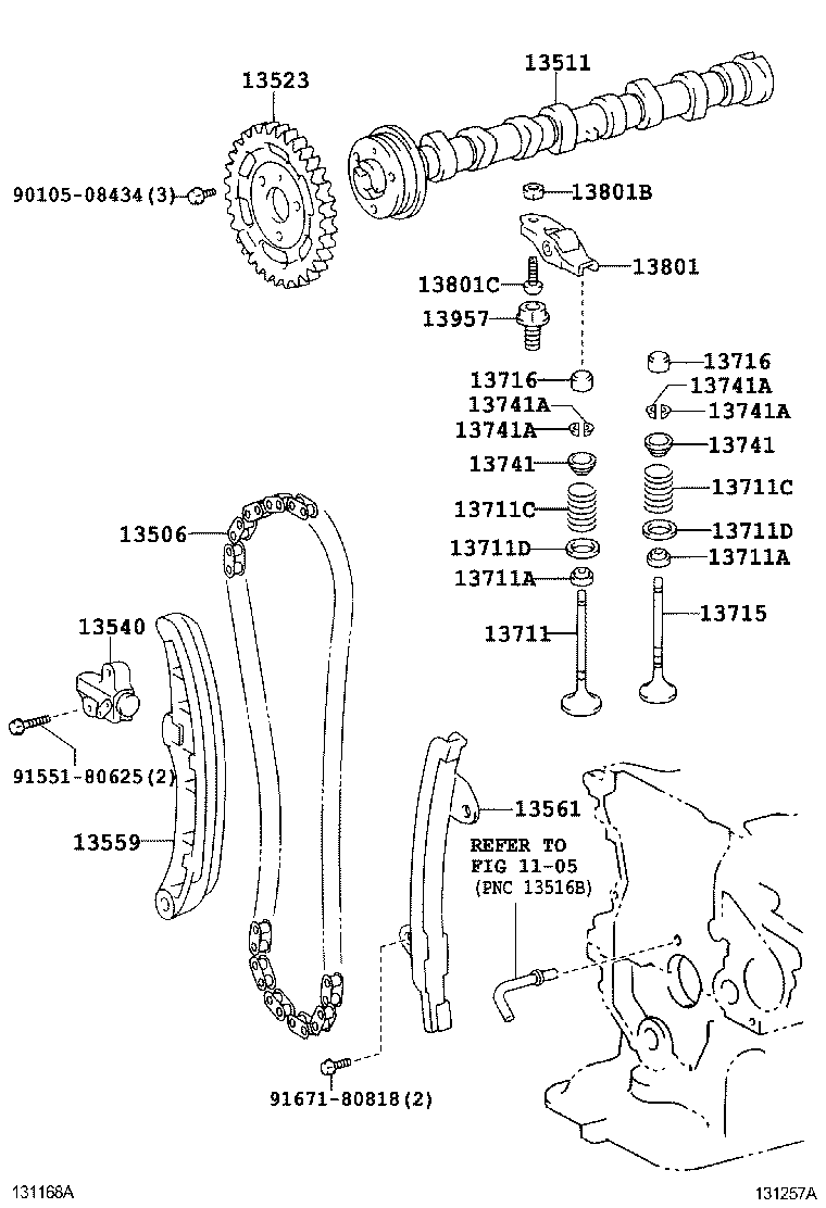 CAMSHAFT & VALVE TOYOTA COROLLA [ADE150,NDE150,NRE150,ZRE15,ZZE150
