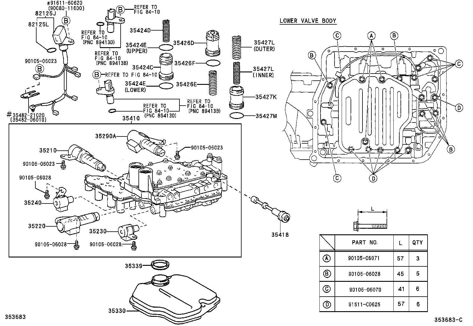 VALVE BODY & OIL STRAINER (ATM)[U140E,U241E ILLUST NO. 1 OF 2(0203