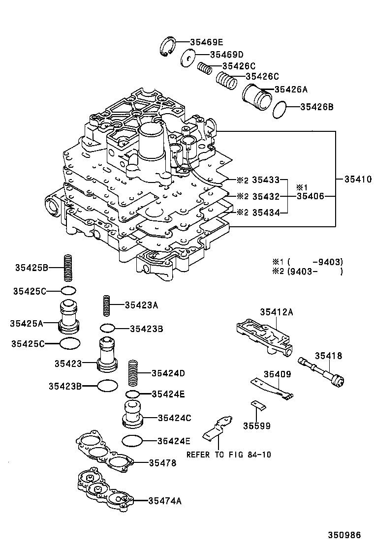 VALVE BODY & OIL STRAINER (ATM)[A540E ILLUST NO. 1 OF