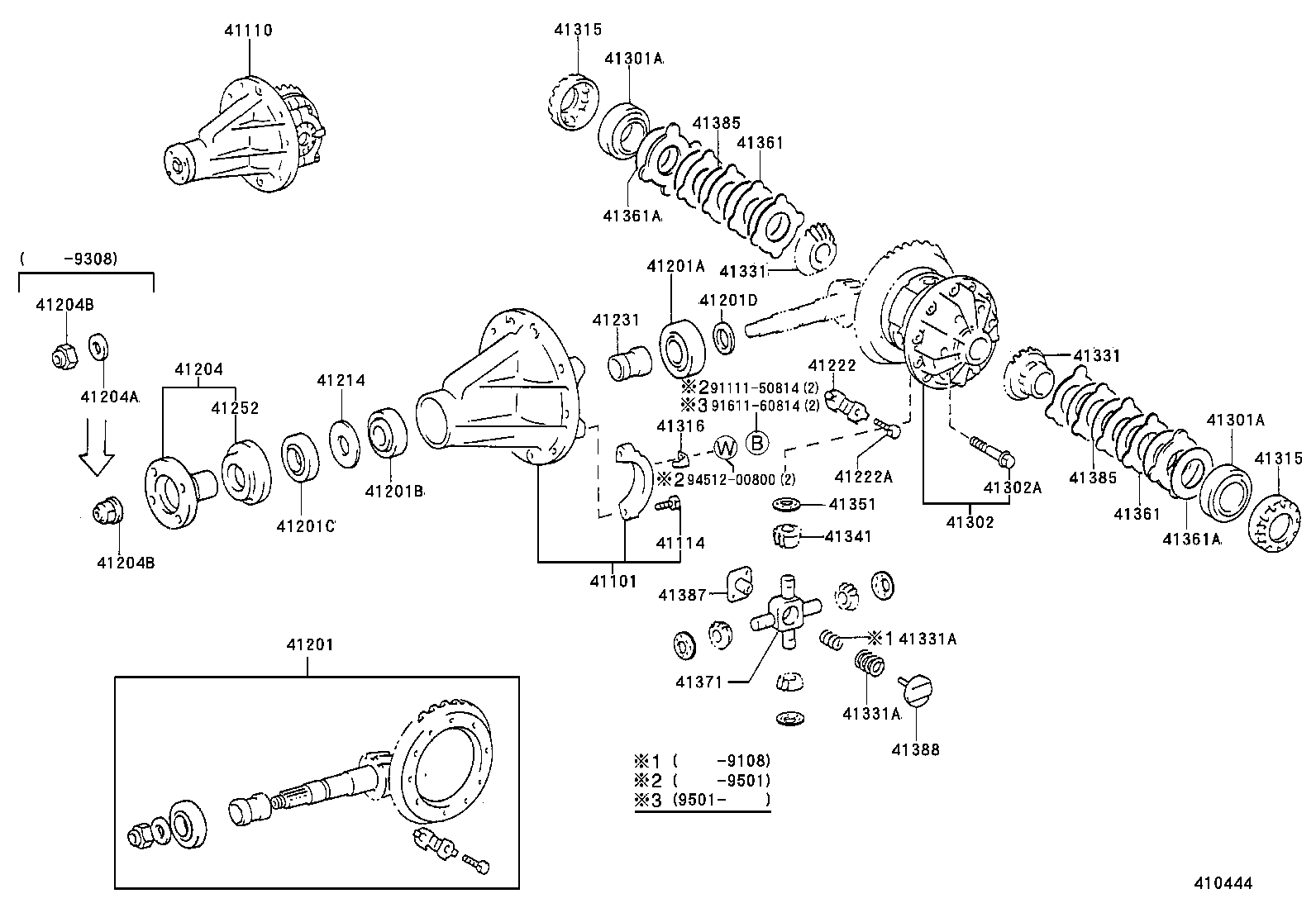 REAR AXLE HOUSING & DIFFERENTIAL[LIMITED SLIP DIFFERENTIAL ILLUST NO. 1