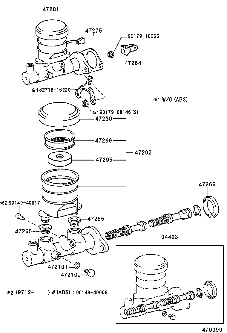 BRAKE MASTER CYLINDER TOYOTA TERCEL [EL50,53] (ASIA and MIDDLE EAST)