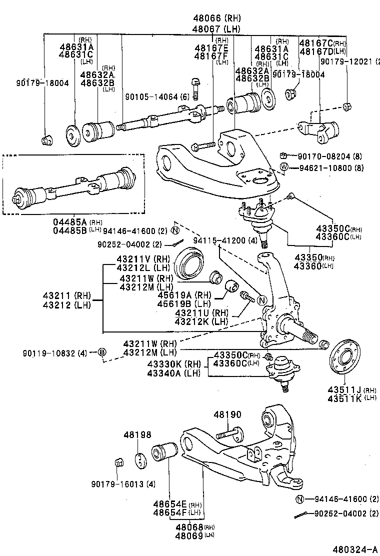 FRONT AXLE ARM & STEERING KNUCKLE[ (88080106)LN107,111,13,RN106,110