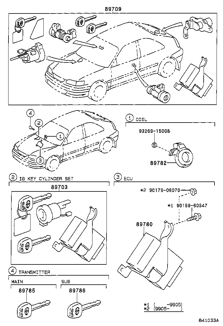 ANTITHEFT DEVICE TOYOTA COROLLA [AE11,EE110] (ASIA and MIDDLE EAST)