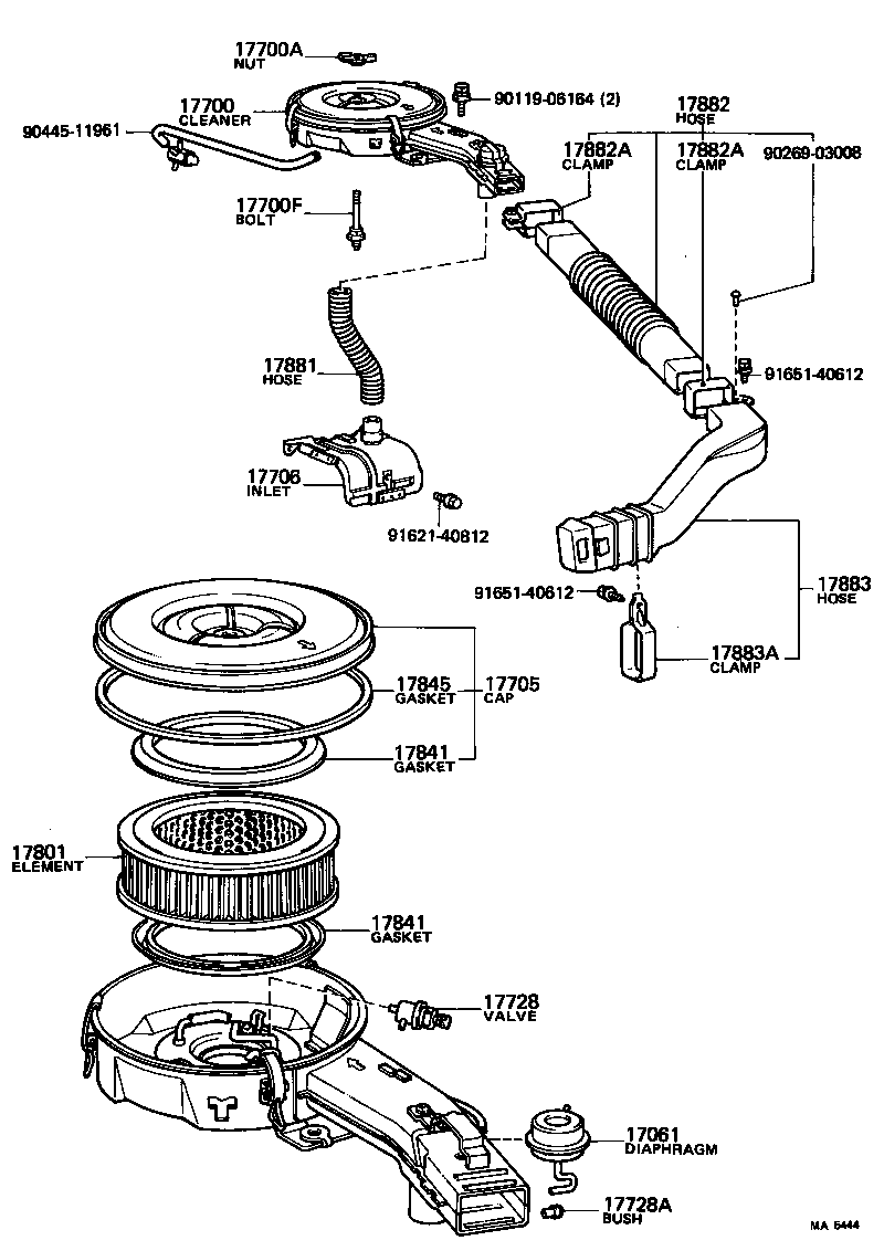 AIR CLEANER TOYOTA CARINA [TA6,CA60] (ASIA and MIDDLE EAST)