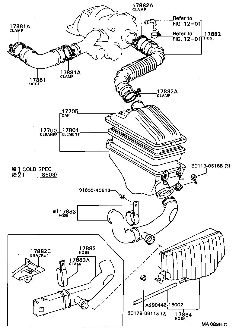 AIR CLEANER TOYOTA CAMRY [SV1,CV1] (ASIA and MIDDLE EAST)