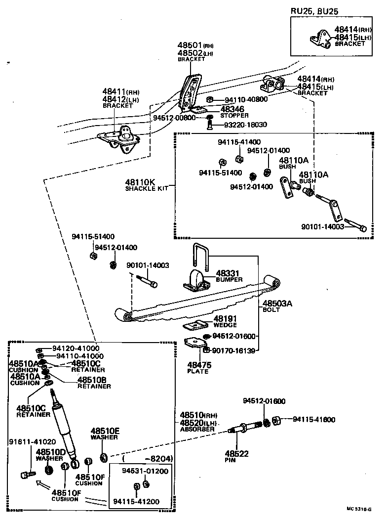 FRONT SPRING & SHOCK ABSORBER[ (7708- )BU2#,3#,HU30,JU20,RU2#,30 ...