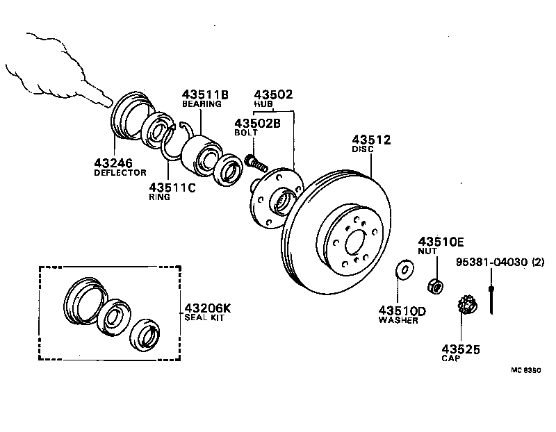 FRONT AXLE HUB TOYOTA CAMRY [SV1,CV1] (ASIA and MIDDLE EAST)