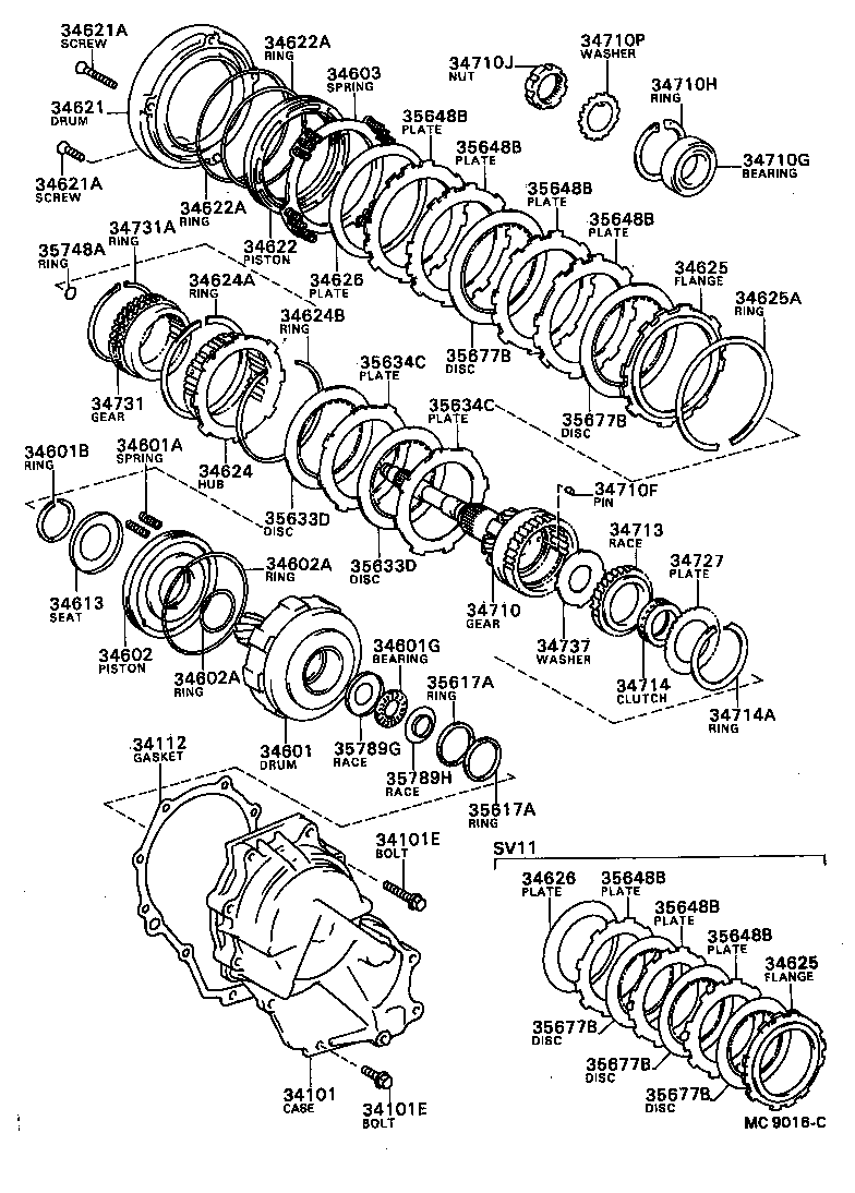 OVERDRIVE GEAR (ATM) TOYOTA CAMRY [SV1,CV1] (ASIA and MIDDLE EAST)