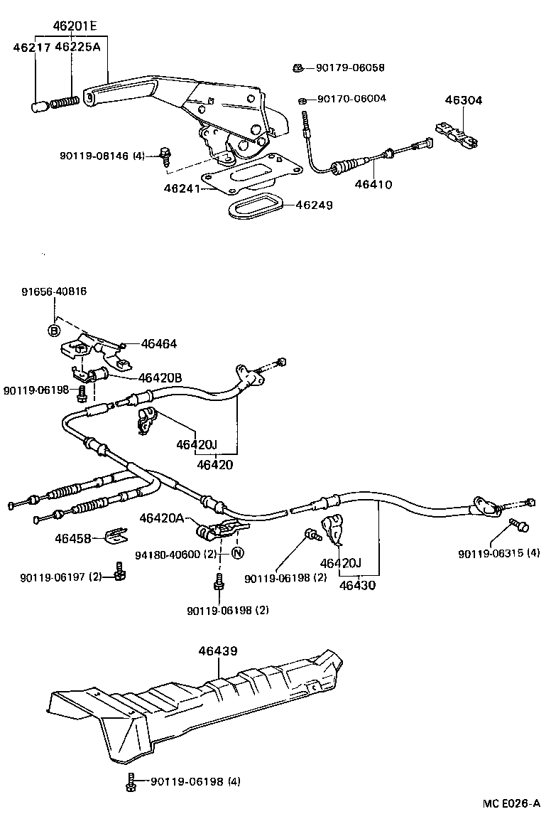 PARKING BRAKE & CABLE[ ILLUST NO. 1 OF 2(8808 ) ] TOYOTA CAMRY [SV2