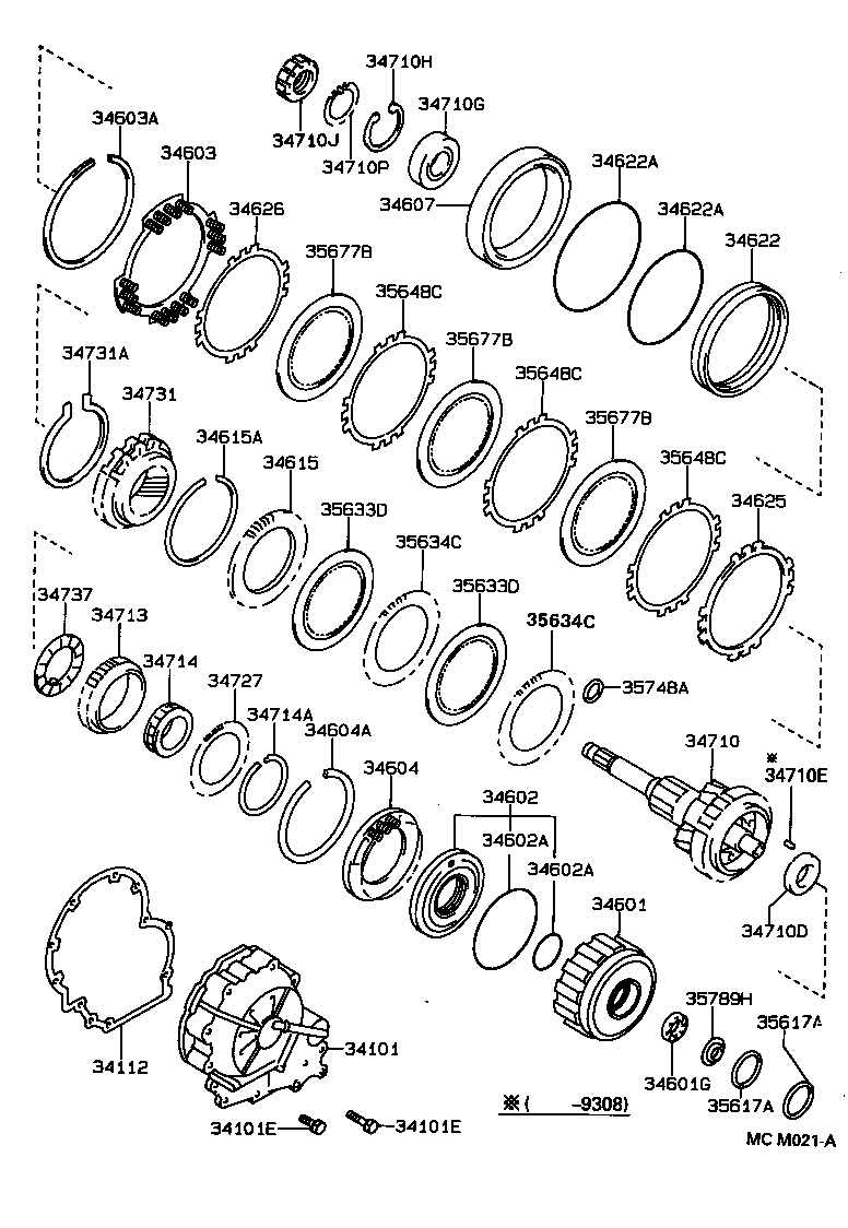 OVERDRIVE GEAR (ATM) TOYOTA CAMRY [SXV1,VCV10,MCV10] (ASIA and MIDDLE