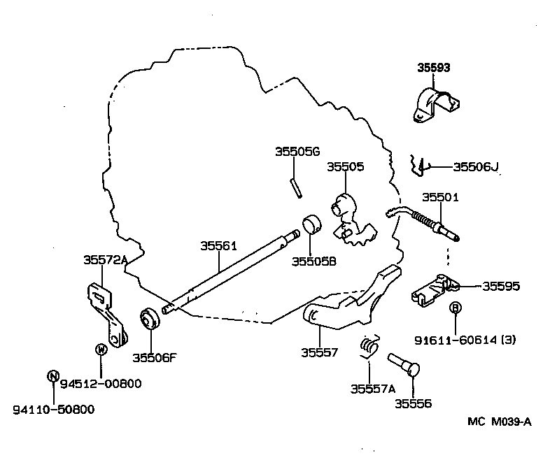 THROTTLE LINK & VALVE LEVER (ATM)[A541E ILLUST NO. 1 OF 2(93099607