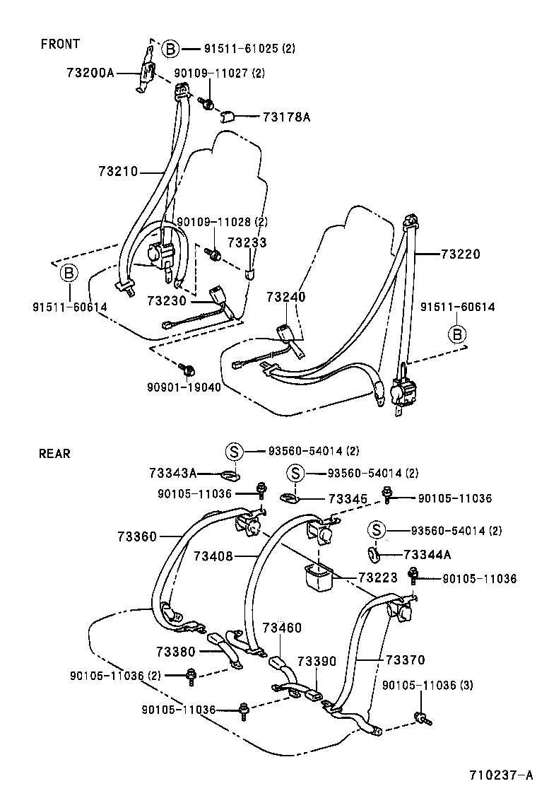 SEAT BELT & CHILD RESTRAINT SEAT TOYOTA CHASER [GX10,JZX10,LX100