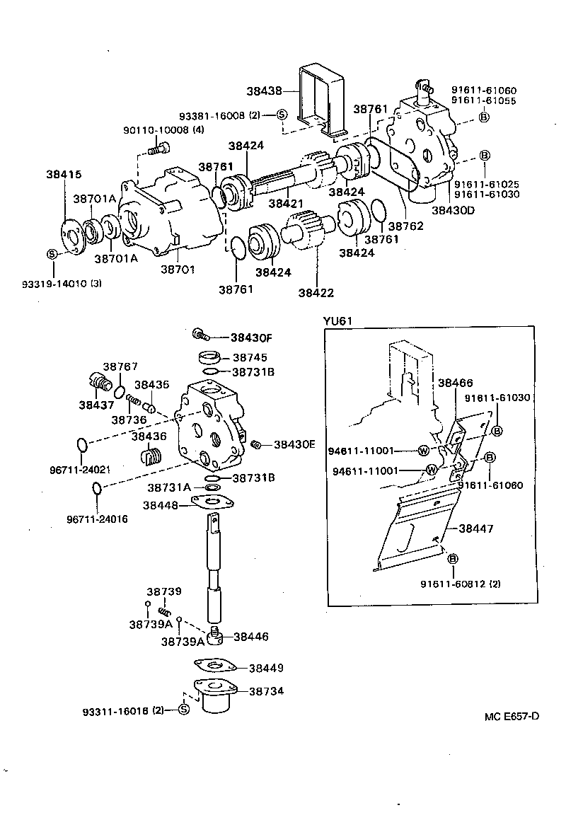 POWER TAKEOFF OIL PUMP TOYOTA DYNA [BU6,7,8,9] (JAPAN)