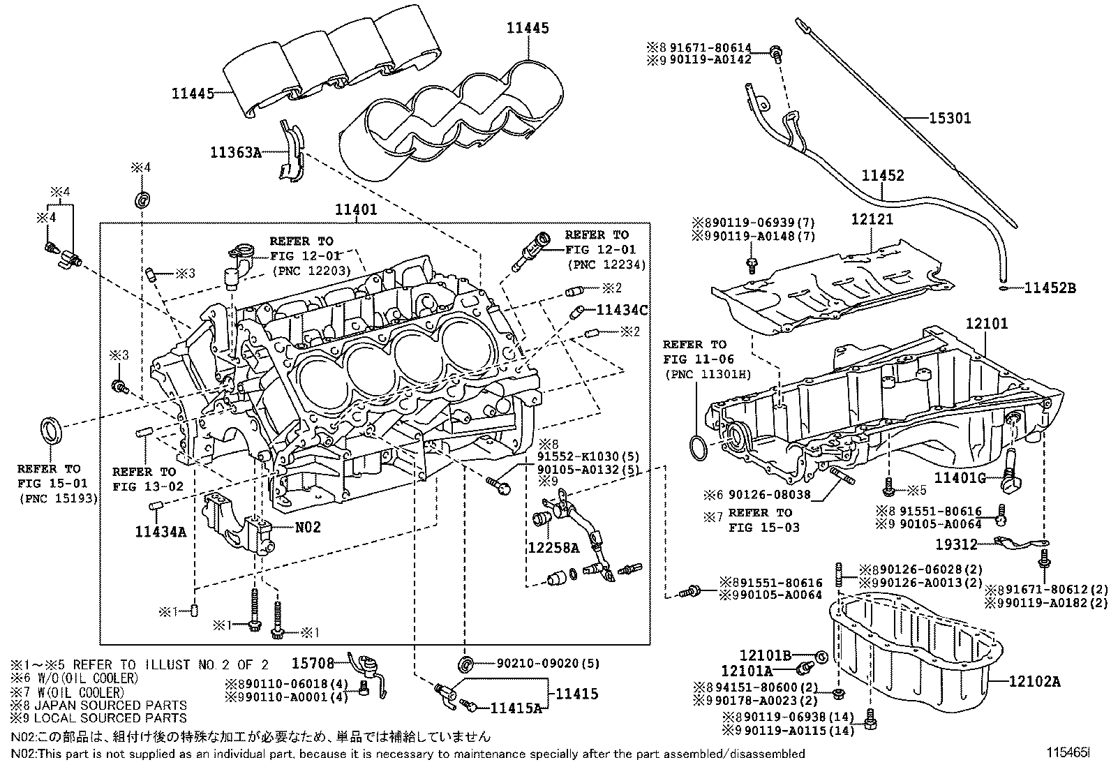 CYLINDER BLOCK TOYOTA TUNDRA [GSK5,UCK5,UPK5,USK5] (NORTH AMERICA)