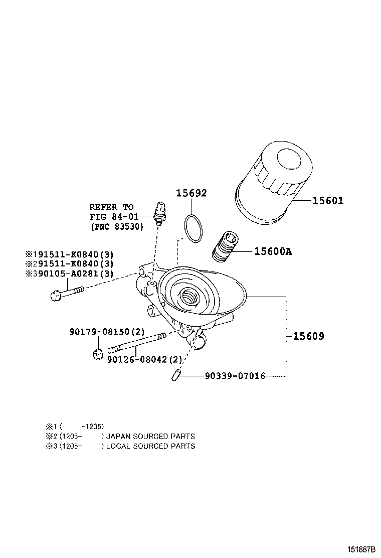 OIL FILTER TOYOTA [GRN2,3,TRN2] (NORTH AMERICA)