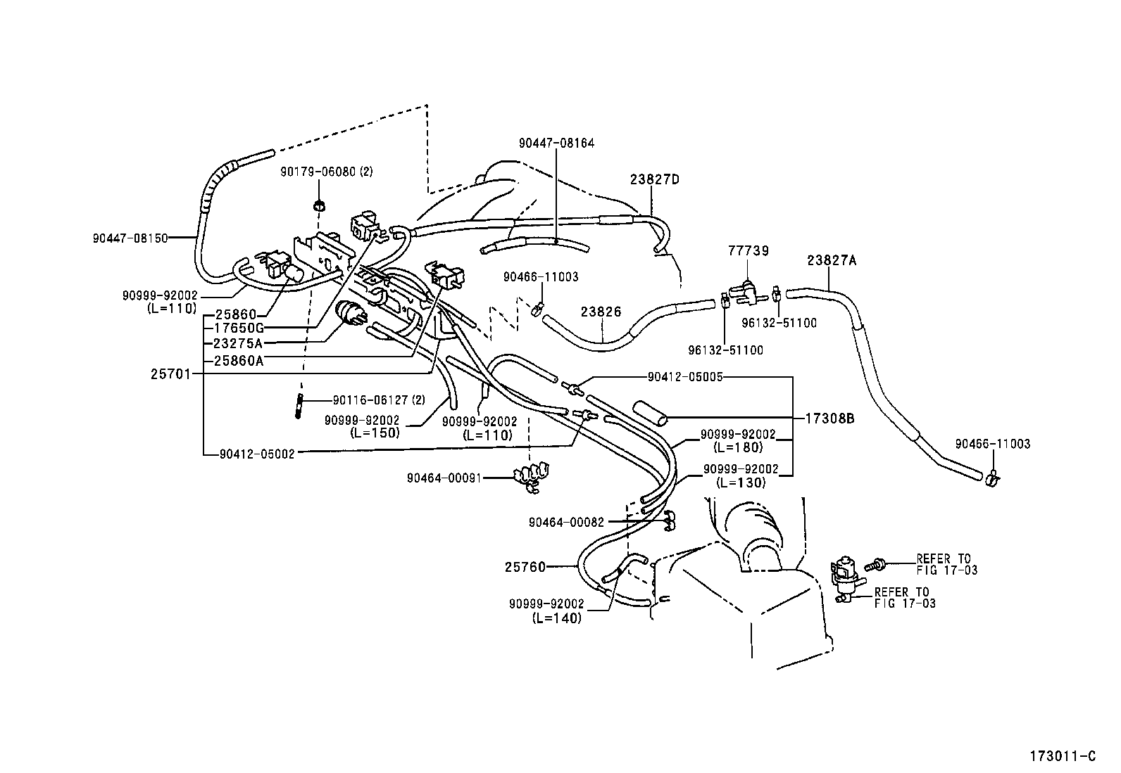VACUUM PIPING TOYOTA CAMRY [ACV30,MCV3] (NORTH AMERICA)
