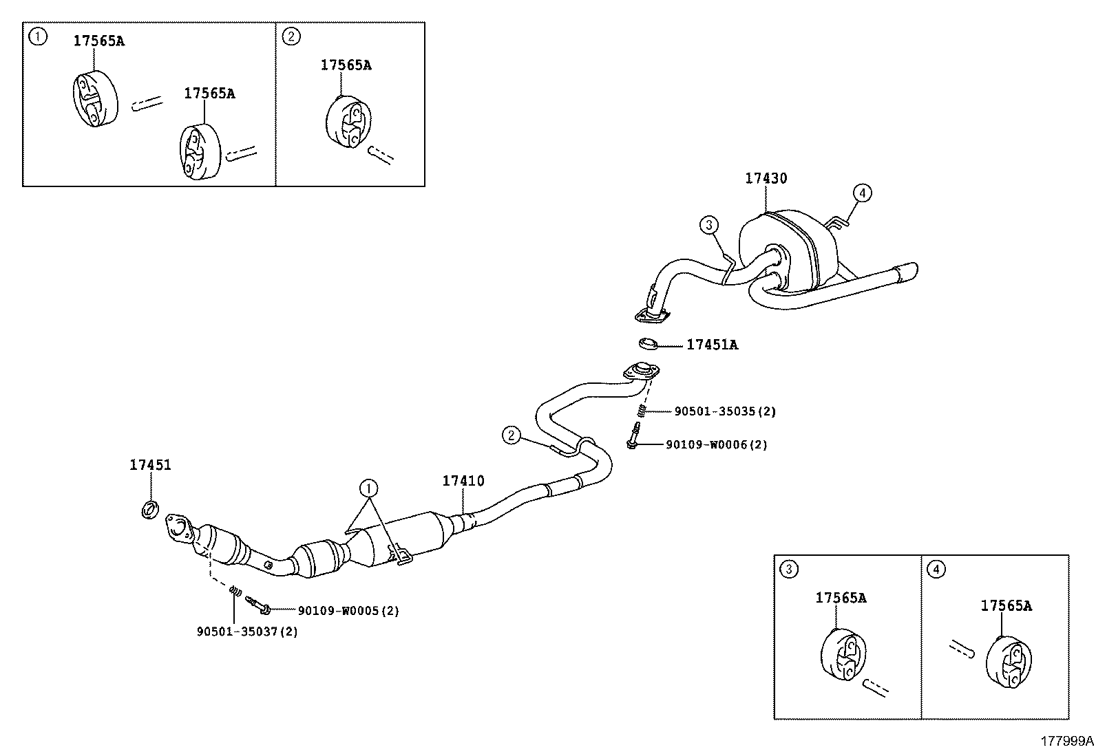 EXHAUST PIPE TOYOTA YARIS [NCP131] (NORTH AMERICA)