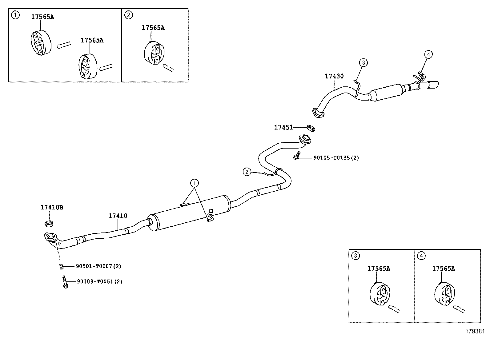 EXHAUST PIPE TOYOTA YARIS [NCP15,NSP15] (NORTH AMERICA)