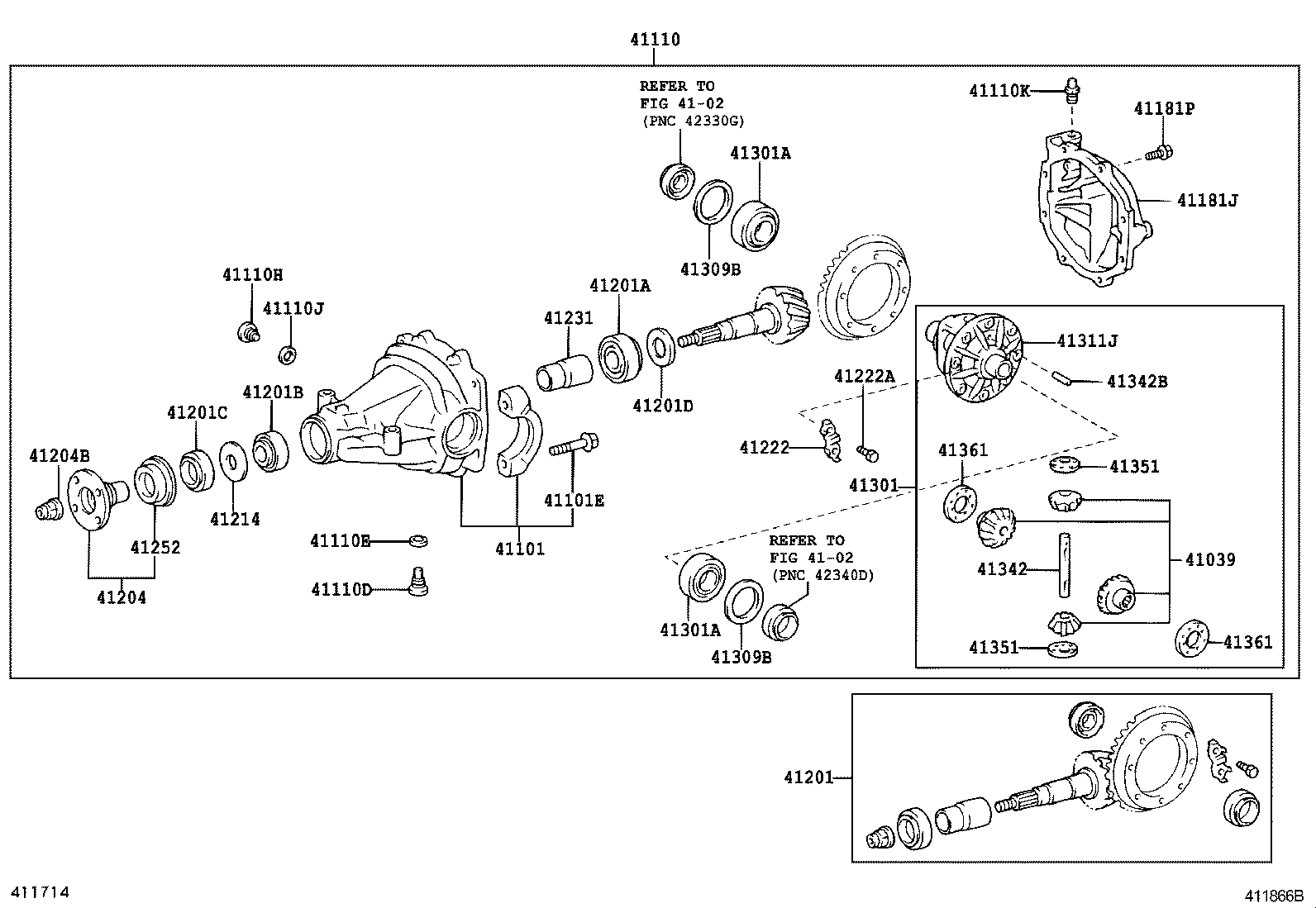 REAR AXLE HOUSING & DIFFERENTIAL[ ILLUST NO. 1 OF 2(0308 )ACU25,MCU28