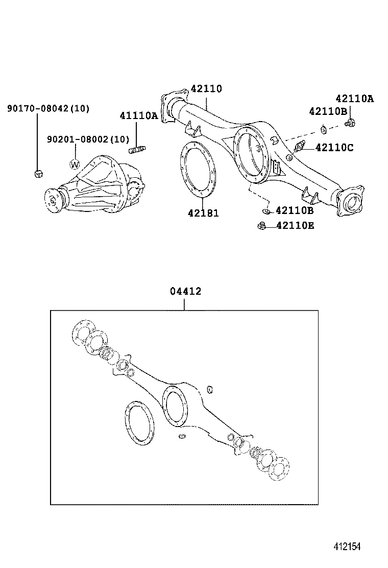 REAR AXLE HOUSING & DIFFERENTIAL[ ILLUST NO. 2 OF 2(0501 ) ] TOYOTA