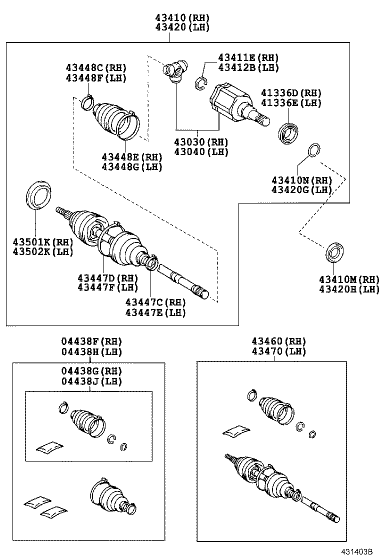 FRONT DRIVE SHAFT TOYOTA HILUX [GGN15,25,35,KUN1,2,3,LAN15,25,35