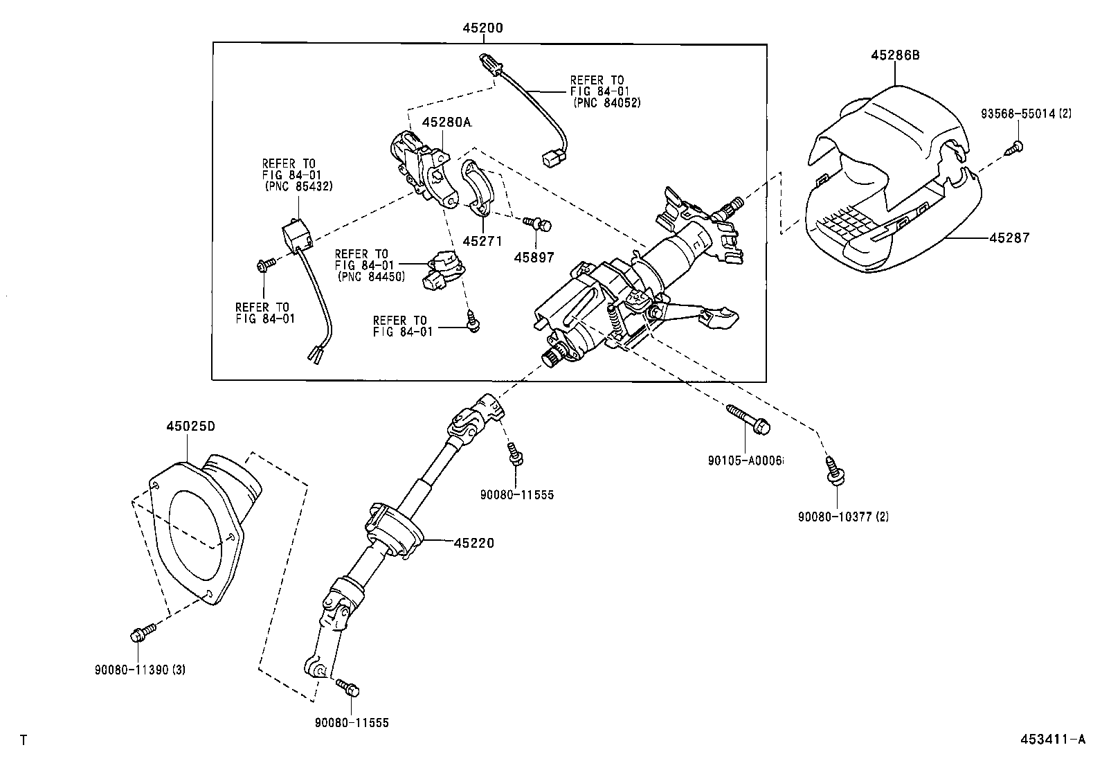 STEERING COLUMN & SHAFT TOYOTA SIENNA [GSL2,MCL2] (NORTH AMERICA)