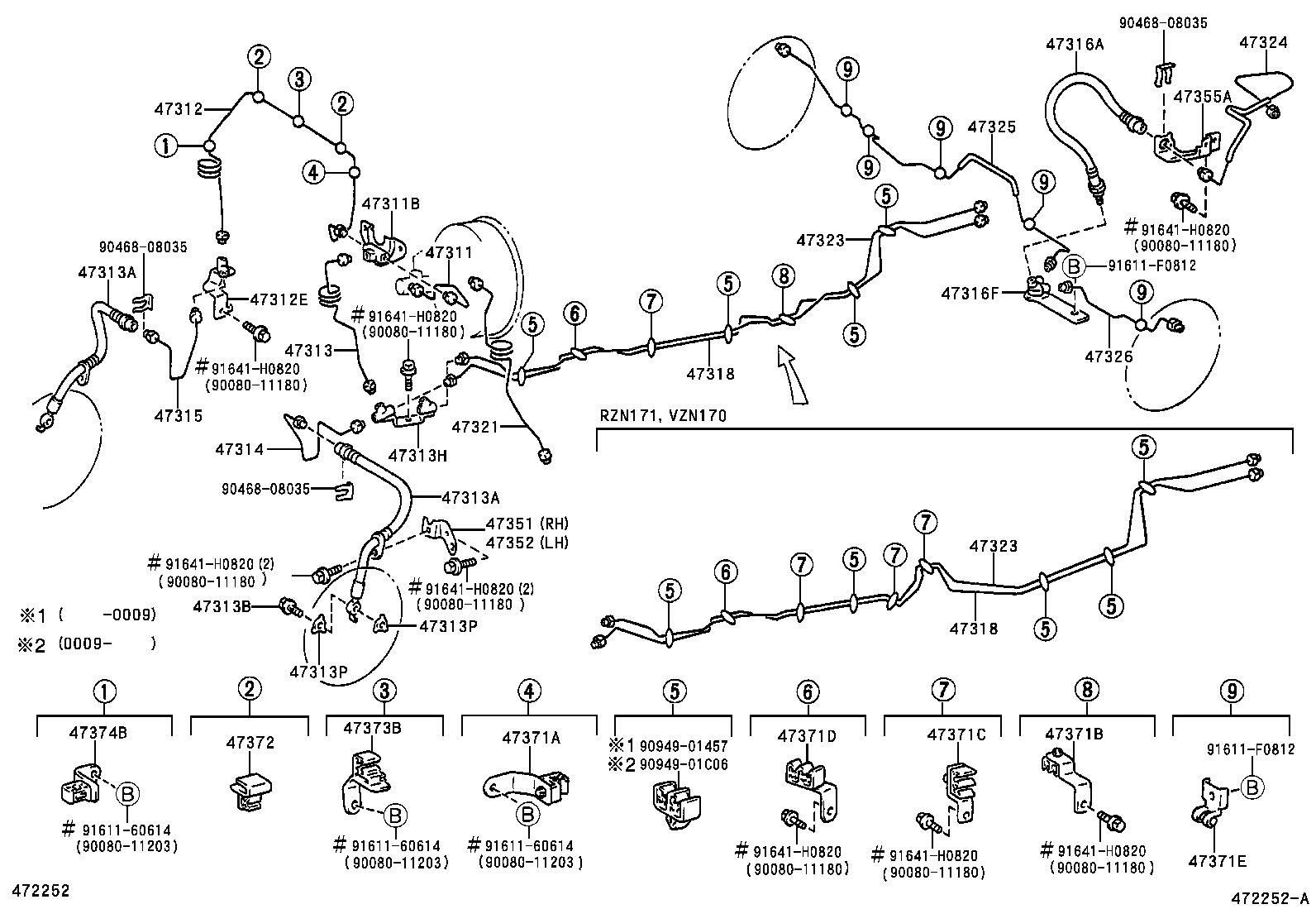 BRAKE TUBE & CLAMP[ ILLUST NO. 1 OF 3(95010209) ] TOYOTA