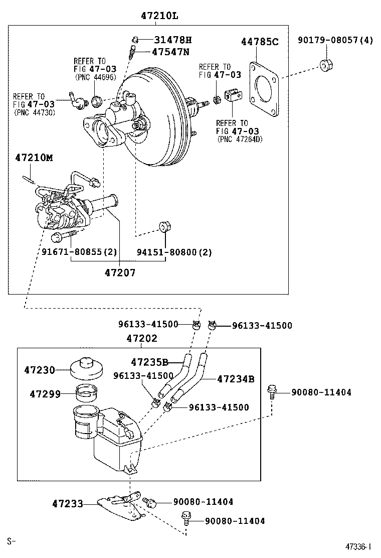 BRAKE MASTER CYLINDER TOYOTA SIENNA [GSL2,MCL2] (NORTH AMERICA)