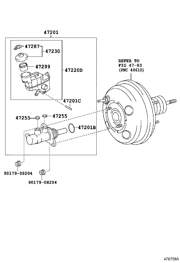 BRAKE MASTER CYLINDER TOYOTA YARIS [NCP131] (NORTH AMERICA)