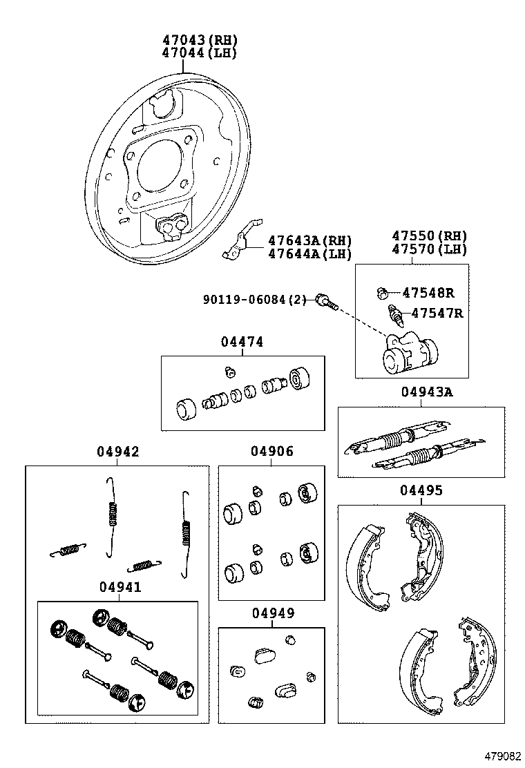 REAR DRUM BRAKE WHEEL CYLINDER & BACKING PLATE TOYOTA YARIS [NCP131