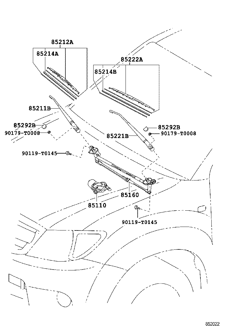 WINDSHIELD WIPER TOYOTA HILUX [GGN15,25,35,KUN1,2,3,LAN15,25,35,TGN1