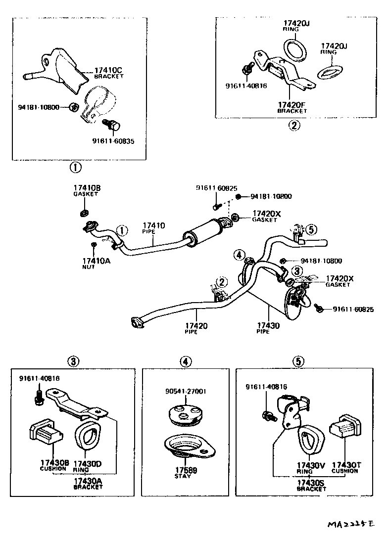 EXHAUST PIPE TOYOTA COROLLA [KE3,50,TE3,51] (NORTH AMERICA)
